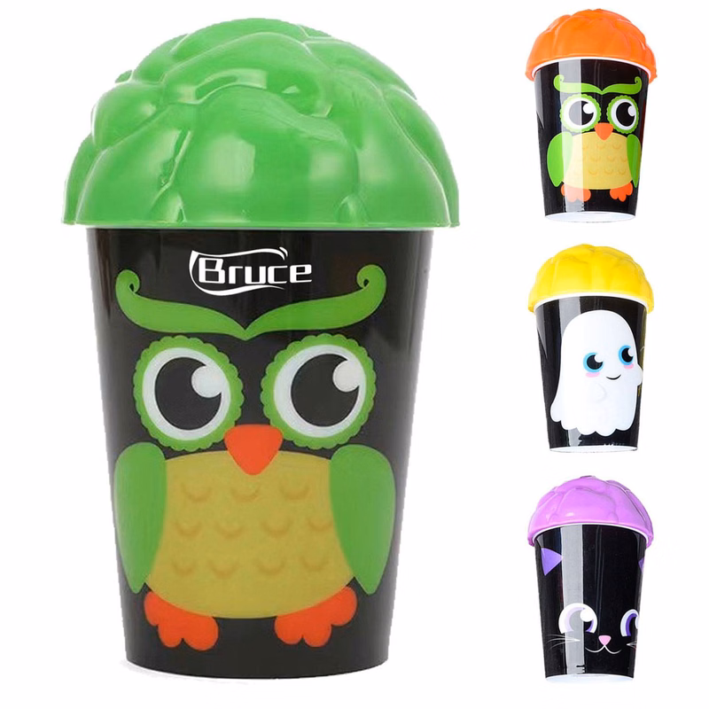 12 oz. Brain Plastic Water Cup w/ Silicone Straw