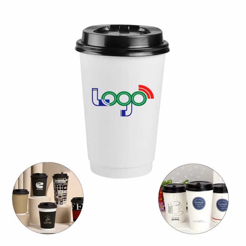 16oz Disposable Coffee Cups with Lids