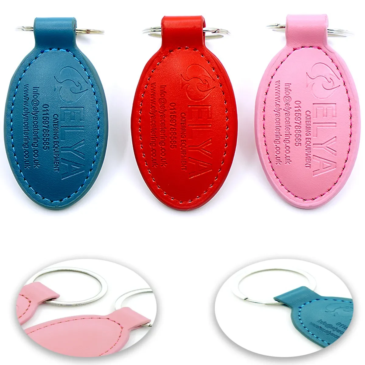 Multicolor Hotel Promotion Customized Leather Keychain 1