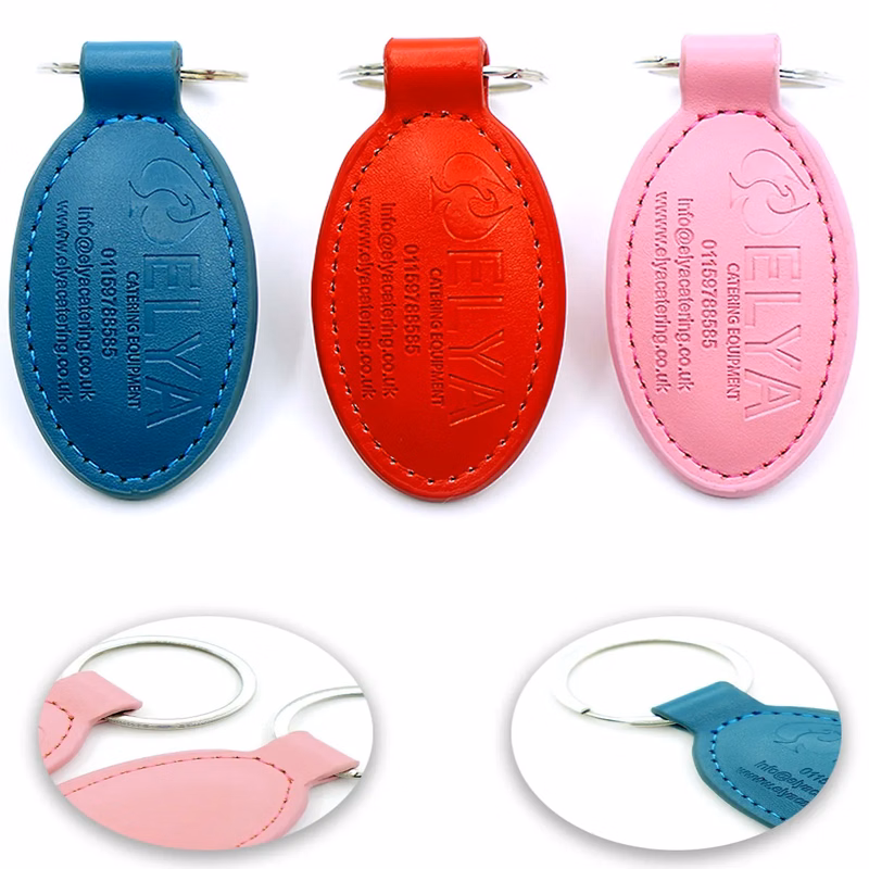 Multicolor Hotel Promotion Customized Leather Keychain