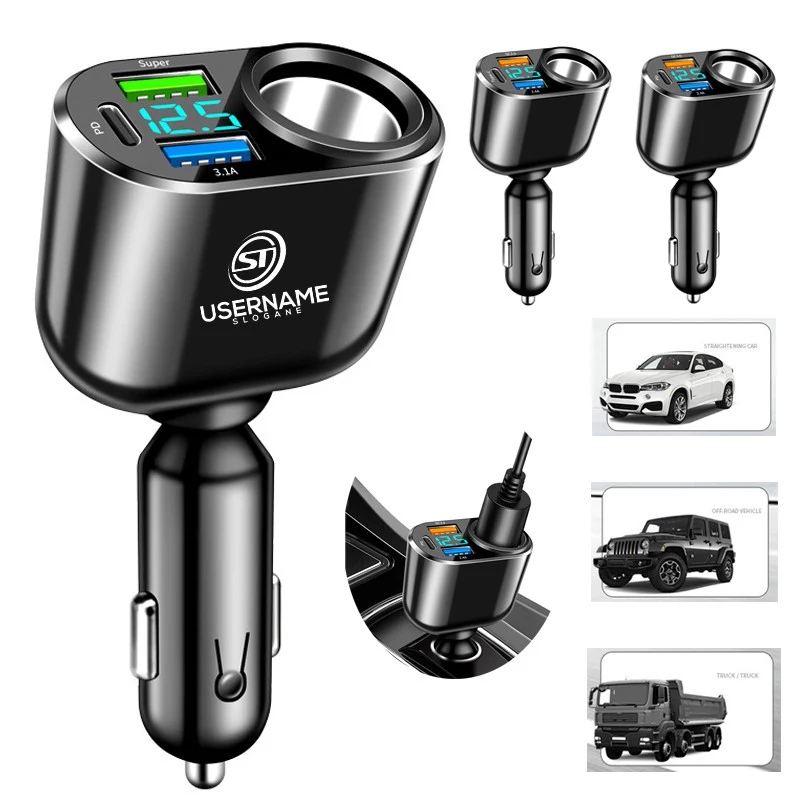 66W QC3.0 PD Car Cigarette Lighter Adapter USB Fast Charge 1