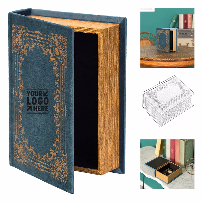 Decorative Vintage Book Shaped Trinket Storage Box