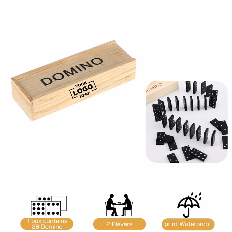 28-Piece Wooden Box Set Of Dominos