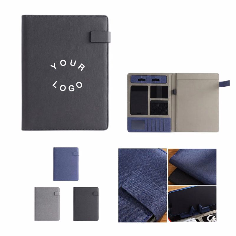 PU Business Portfolio with Memo Pad and Card Slots