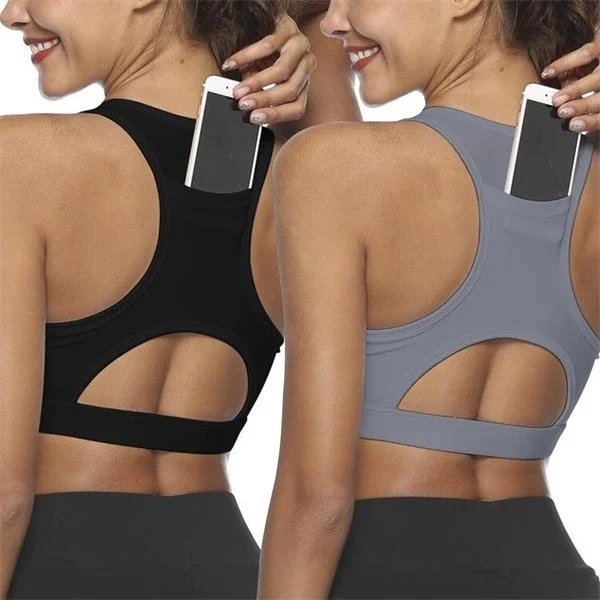 Phone Pocket Yoga Sports Bra 1