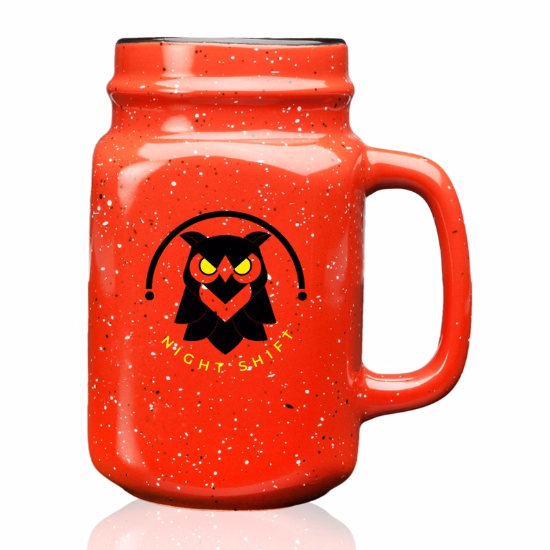 16 oz. Ceramic Mason Jar (2 Color Imprint)