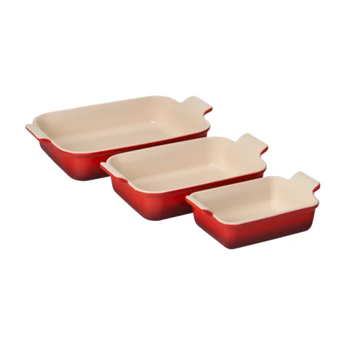 Le Creuset Heritage 3-Piece Rectangular Baking Dish Set 1