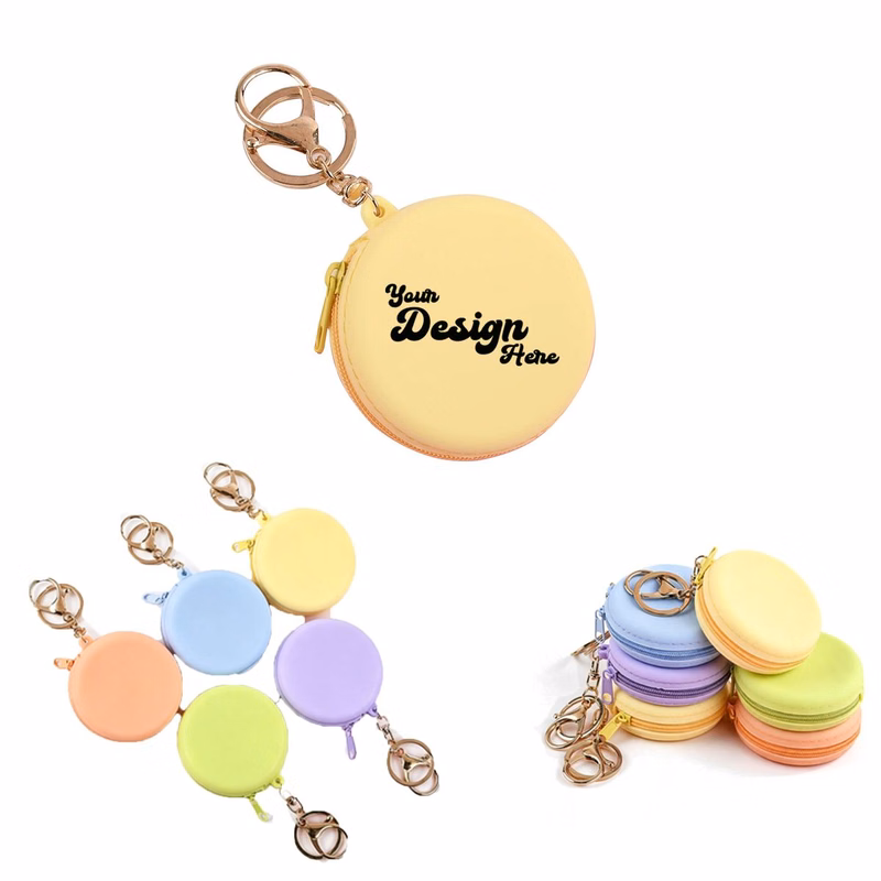 Silicone Candy Color Mini Round Zipper Coin Purse