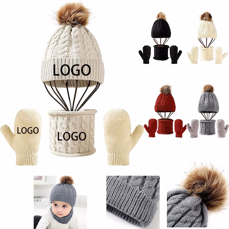Winter Warm Children's Knitted Hat Gloves