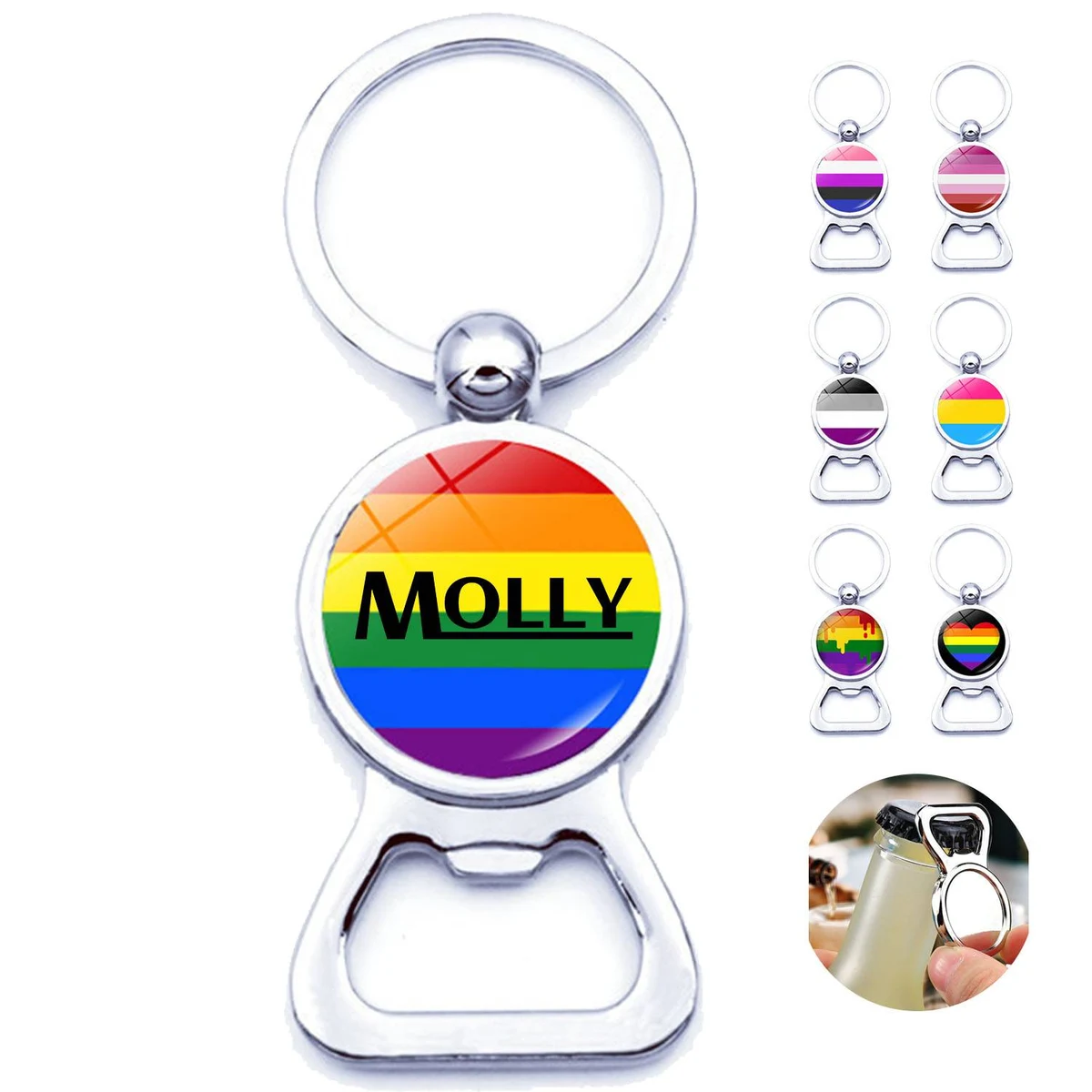 Rainbow Pride Key Chains W/ Bottle Opener 1