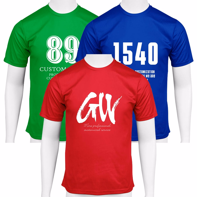 Unisex Polyester Neck Round Short Sleeve T-Shirt
