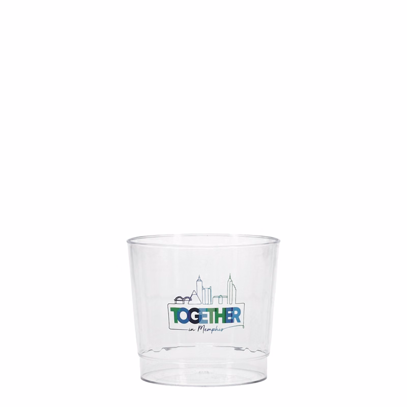 9 oz Hard Plastic Fluted Rocks Cup Clear Digital Print