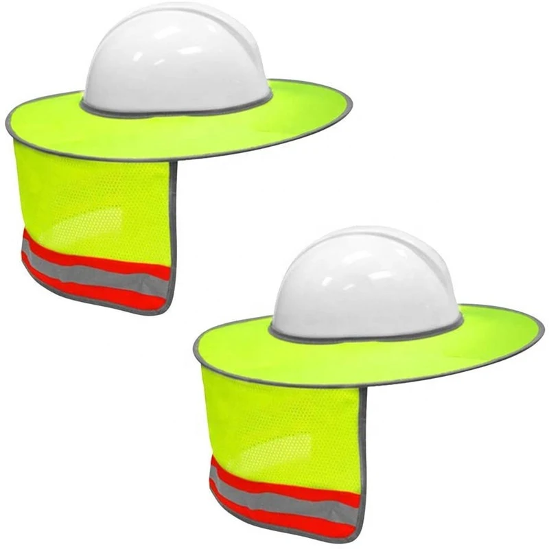 Hard Hat Sun Shield Full Brim Mesh Neck Sunshade with Reflec 1