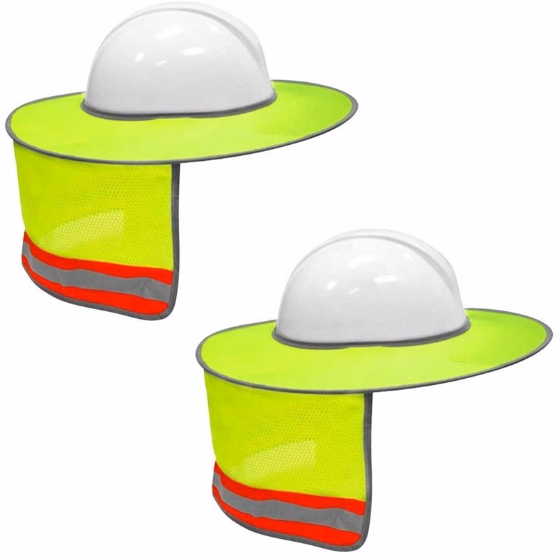 Hard Hat Sun Shield Full Brim Mesh Neck Sunshade with Reflec