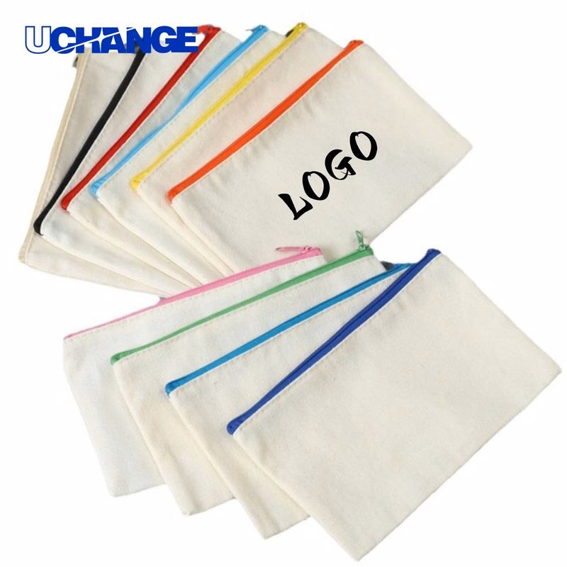Eco Friendly Cotton Canvas Zipper Pouch for Storage