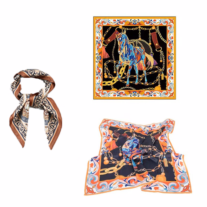 Square Full-color Silk Scarf MOQ 50