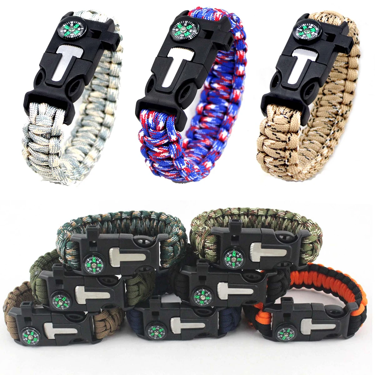 Crossover Outdoor Tactical Survival Band With Fire Starter 1