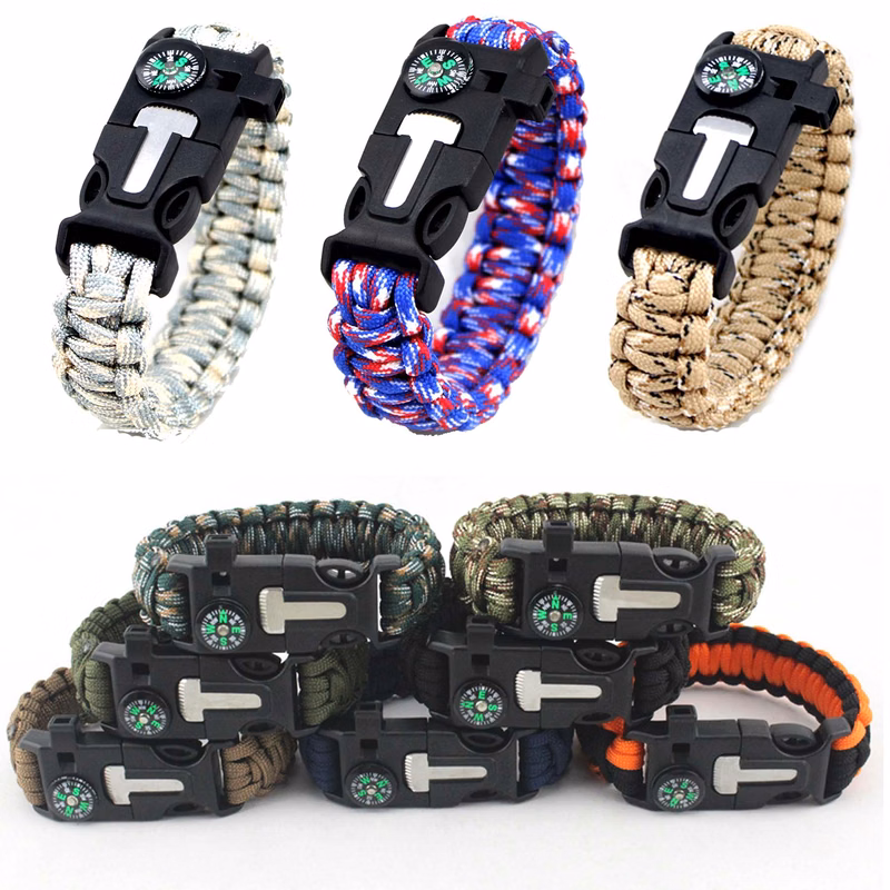 Crossover Outdoor Tactical Survival Band With Fire Starter