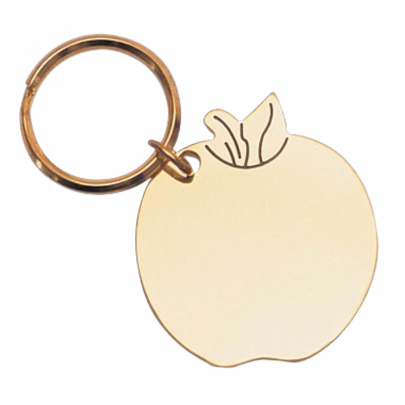 BRASS APPLE KEYRING