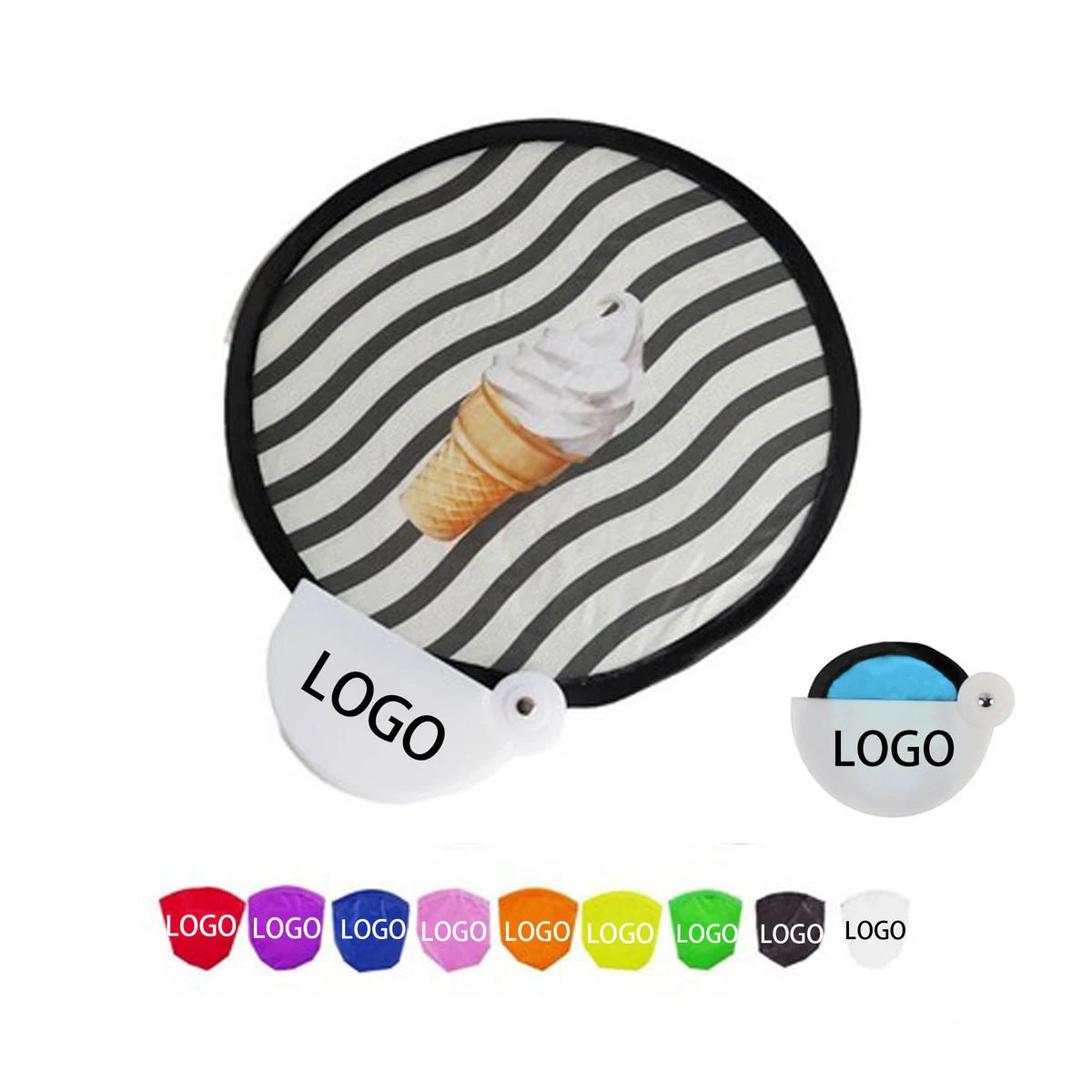 Portable Promotional Foldable Fan W/ Pouch 1