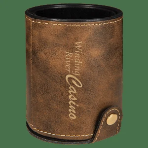 Laserable Leatherette Dice Cup With 5 Dice 1