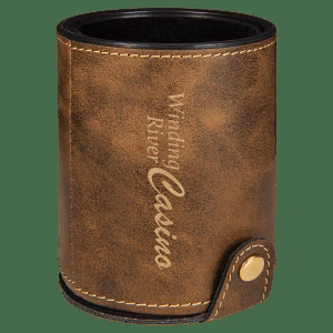 Laserable Leatherette Dice Cup With 5 Dice