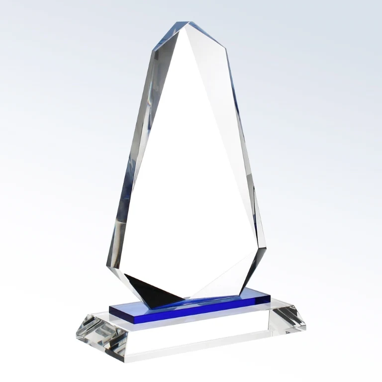 Blue Inspiration Optic Crystal Award - Large 1