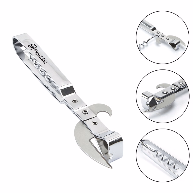 Stainless Steel Wine Bottle Opener with Streamlined Handle