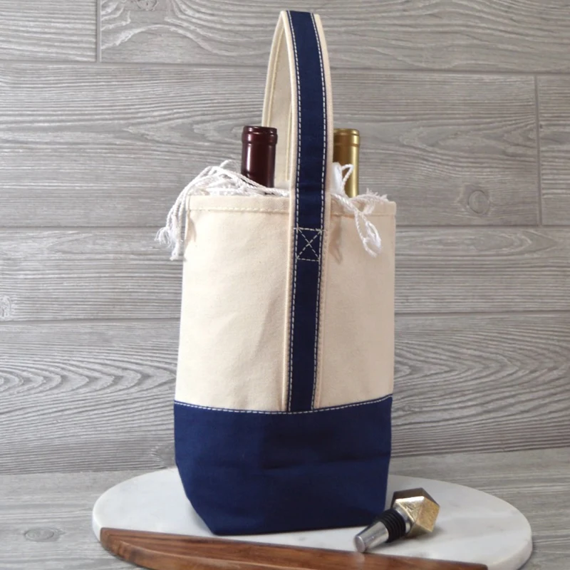 OEM Canvas Wine Tote Bag, custom tote bag with logo imprint 1
