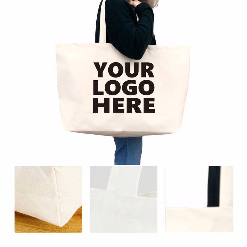 MOQ50 Extra Large Canvas Tote Bag With Custom Logo