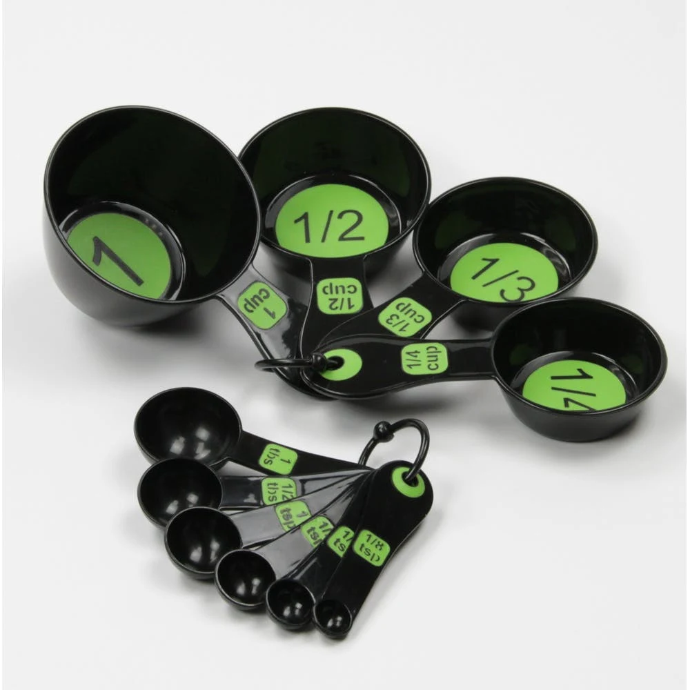 Measuring Cups & Spoon Sets - 10 Piece Large Print Green 1