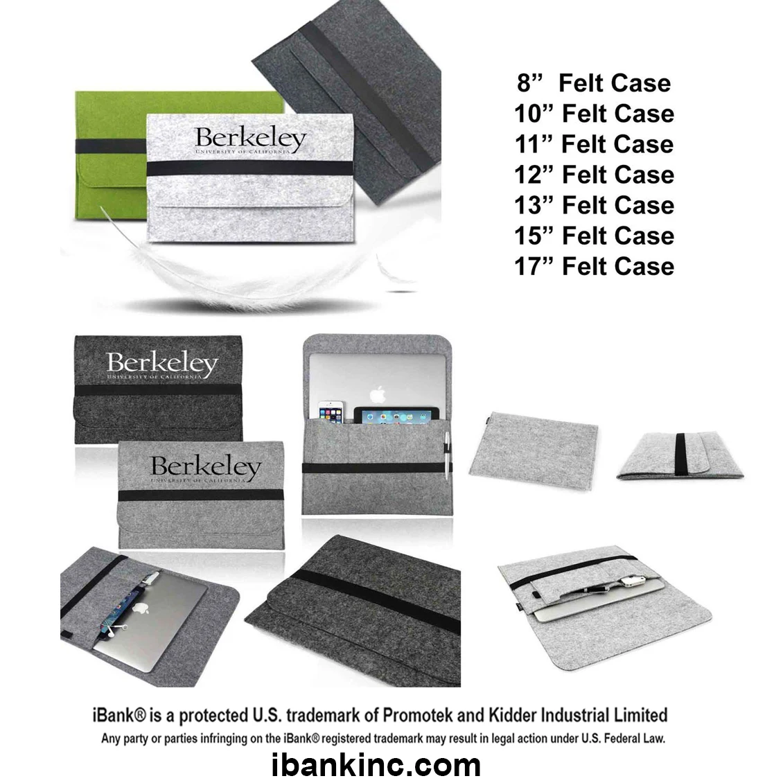 iBank ® 8-11 Inch Felt Case Fits with Tab S8/S9 11", iPad Pro 11 inch, iPad 10th Gen 10.9 1