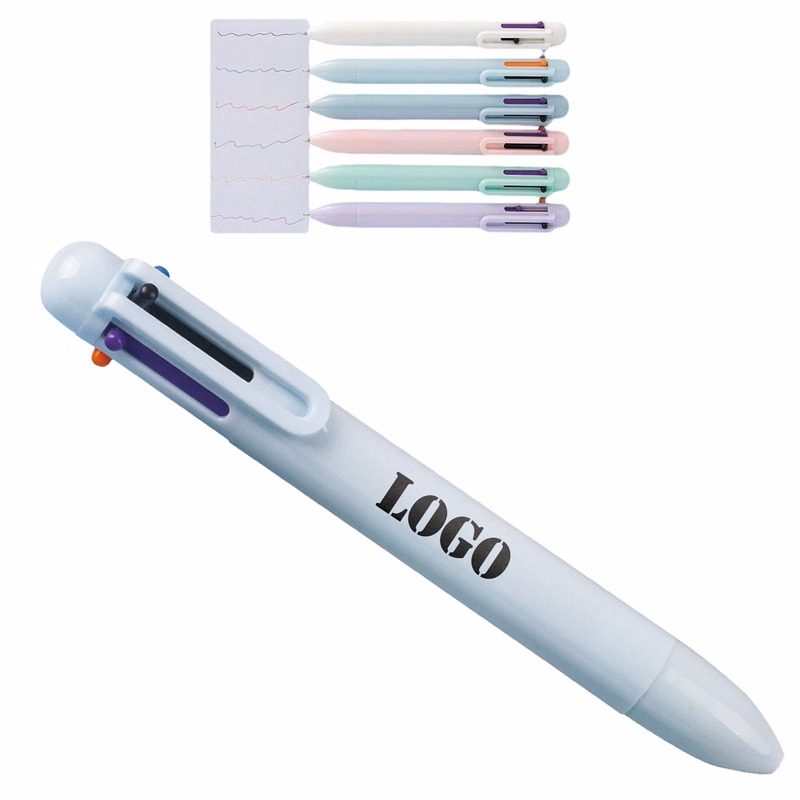 Retractable 6 In 1 Multicolor Ballpoint Pens