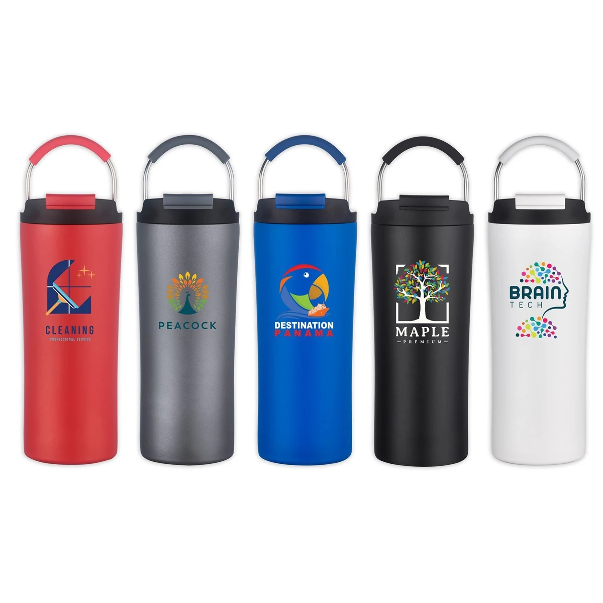 Whitney 21oz Recycled Stainless Steel Bottle with Easy Cary Handle and dual use lid 1