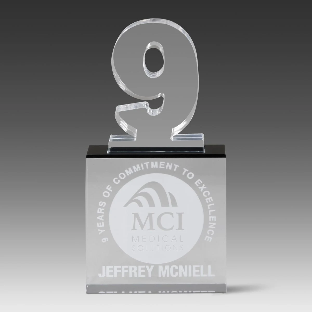 Recognition Number Award 9 (4" x 8" x 1") 1