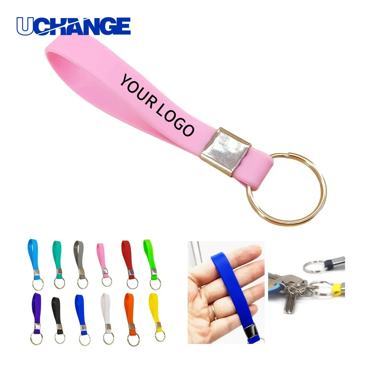 Silicone Wristband Keychain Accessory for Keys and Wallets 1