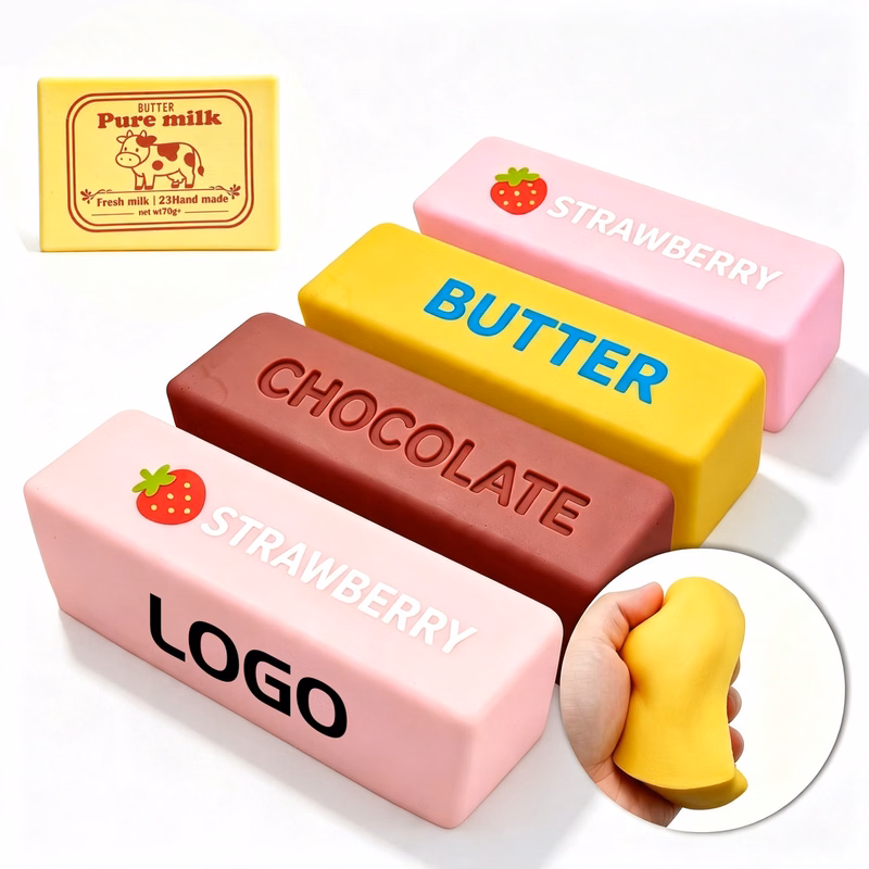 Custom Butter Stick Slow Rising PU Stress Reliever