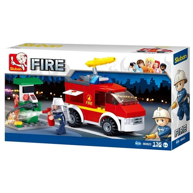 Fire Truck Building Brick Kits - 136 Pieces Ages 6+ 1