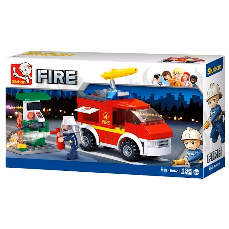 Fire Truck Building Brick Kits - 136 Pieces Ages 6+