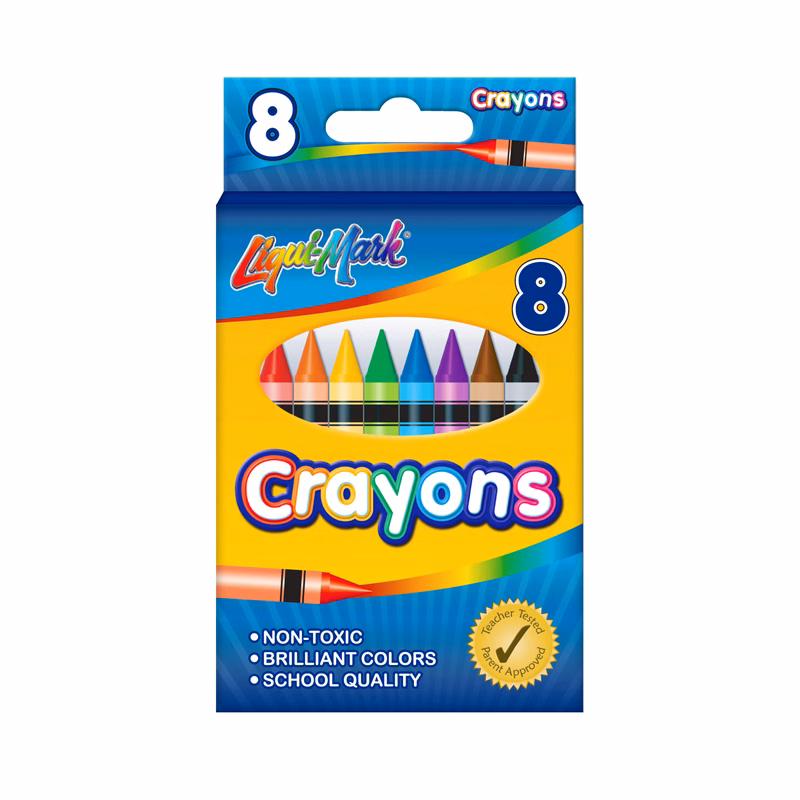 8 Pack Crayons - Assorted Colors