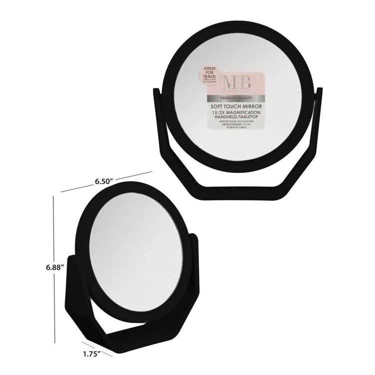 Round Mirror with Stand - Black 1