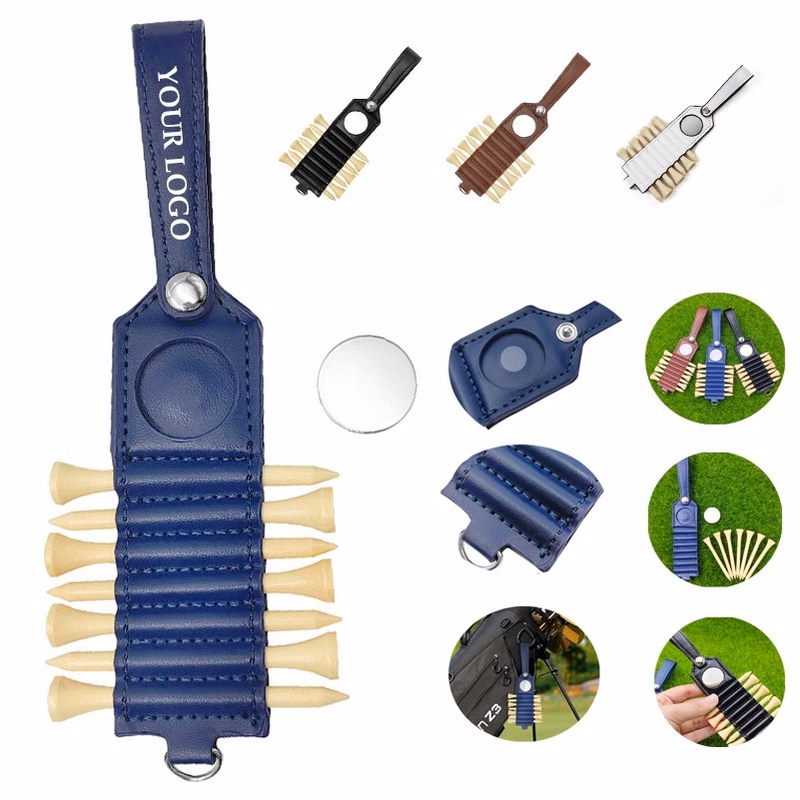PU Leather Portable Outdoor Golf Tee Organizer Pouch