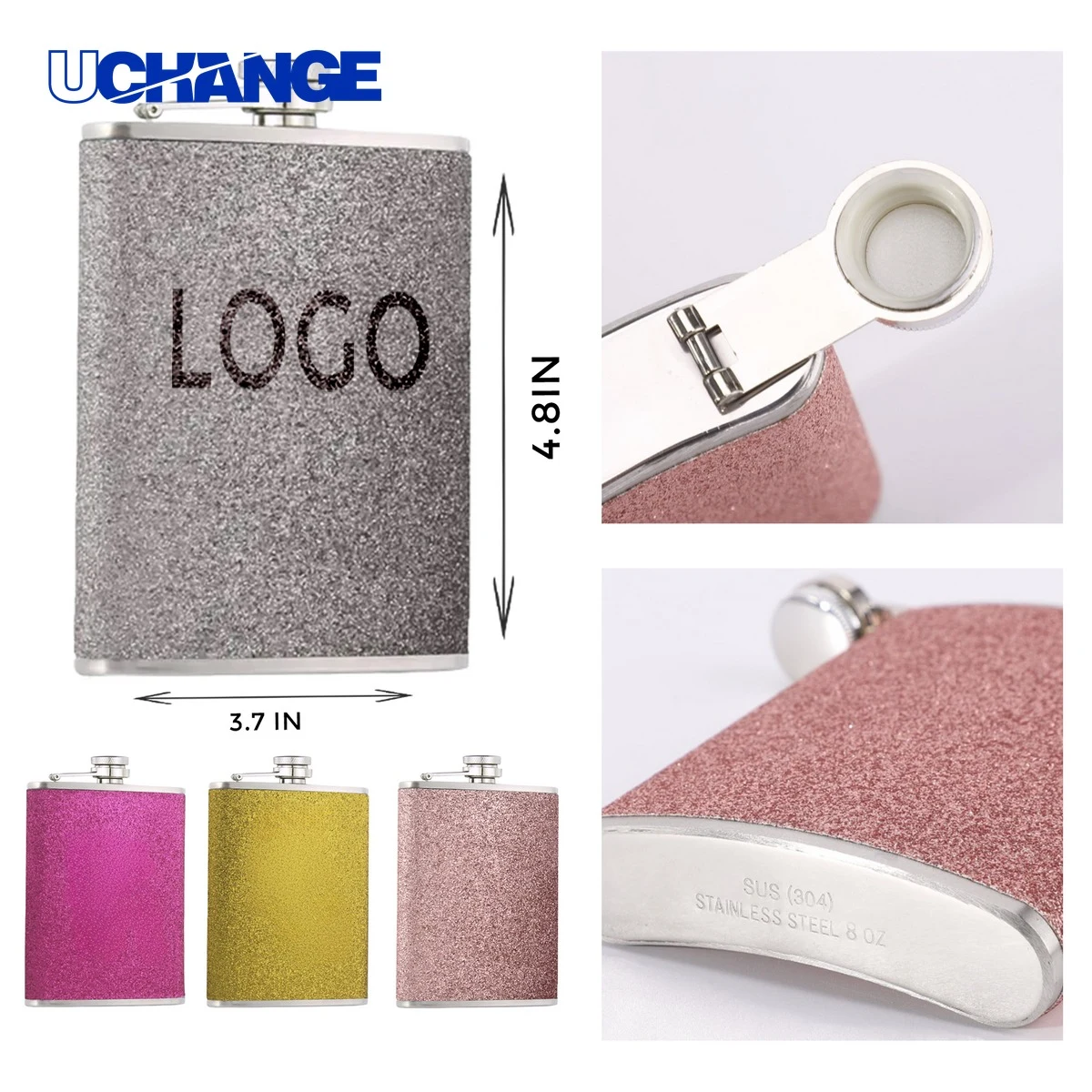 Portable Stainless Steel Flashy Flask Container (8OZ) 1
