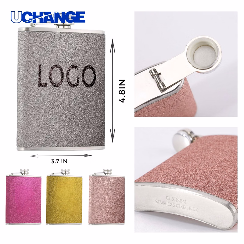 Portable Stainless Steel Flashy Flask Container (8OZ)
