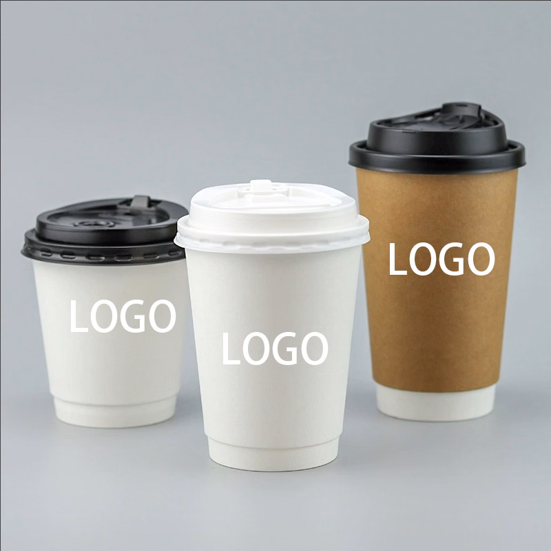 Eco-Friendly Double-Wall Insulated Paper Coffee Cup with Secure Lid