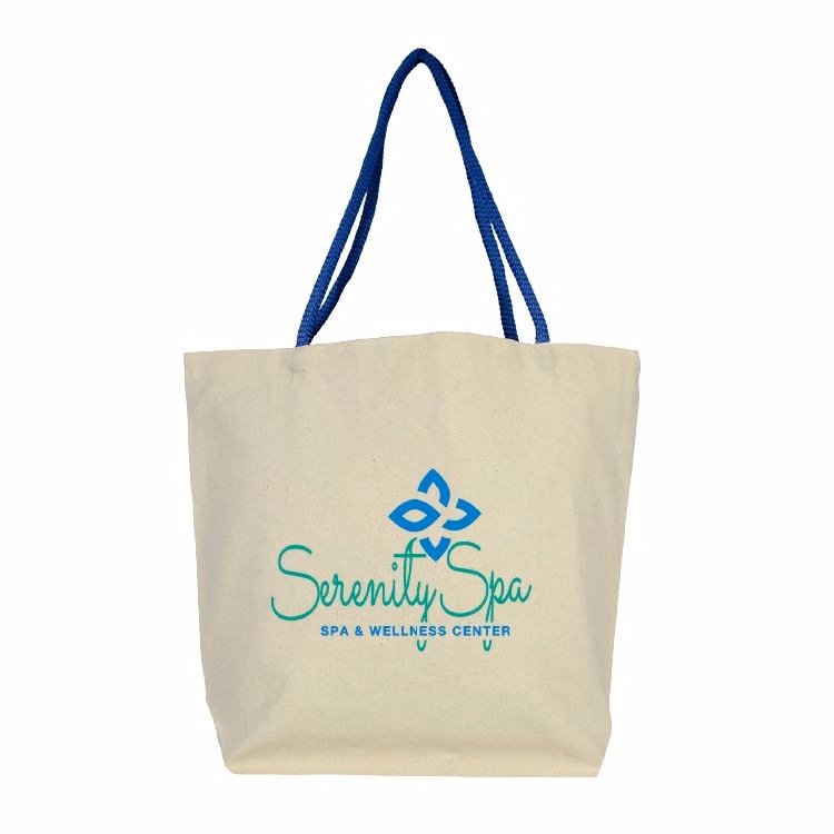 Soft Handle Blue Cotton Tote