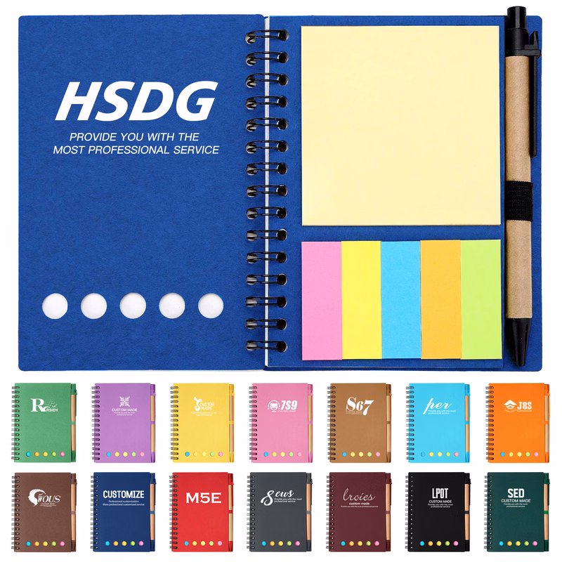 Spiral Notebook With Pen And sticky Notes