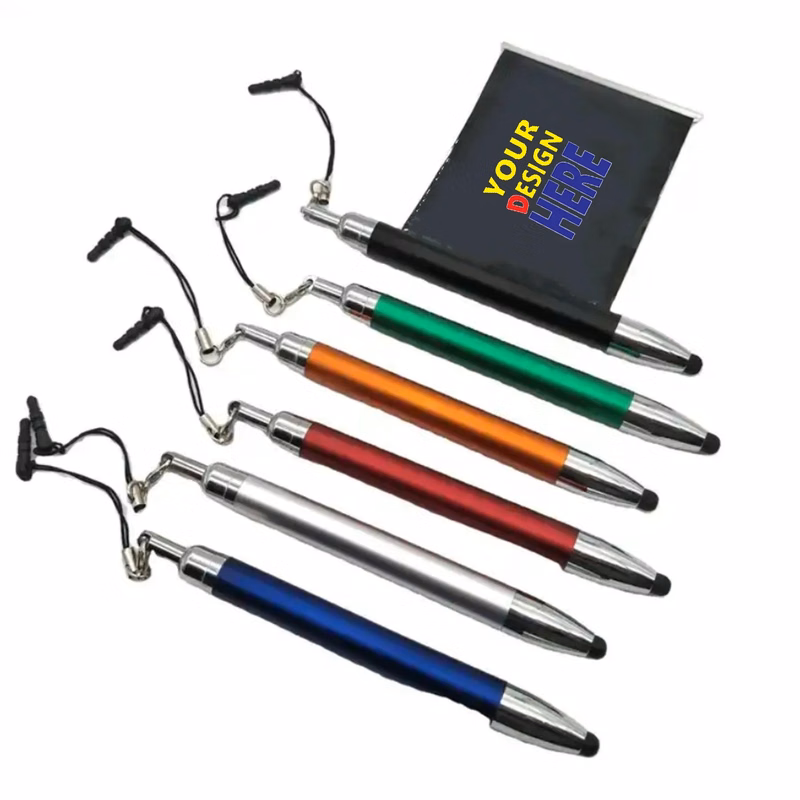 Plastic Retractable Banner Pen Stylus Ballpoint Pen