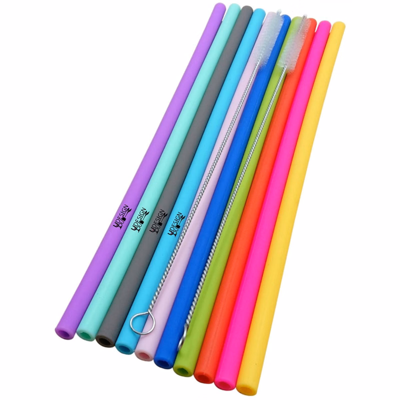 Eco Friendly Soft Silicone Straw Print