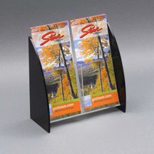 Countertop Brochure Hlder with Curved Sides, 1-Tier 2-Pocket